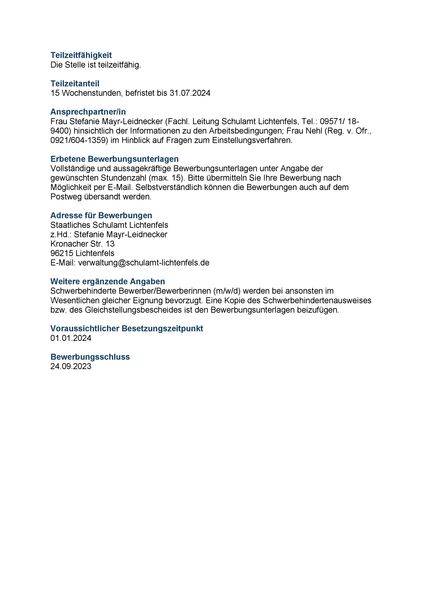 Verwaltungskraft im Sekretariat Schulamt Lichtenfels_2