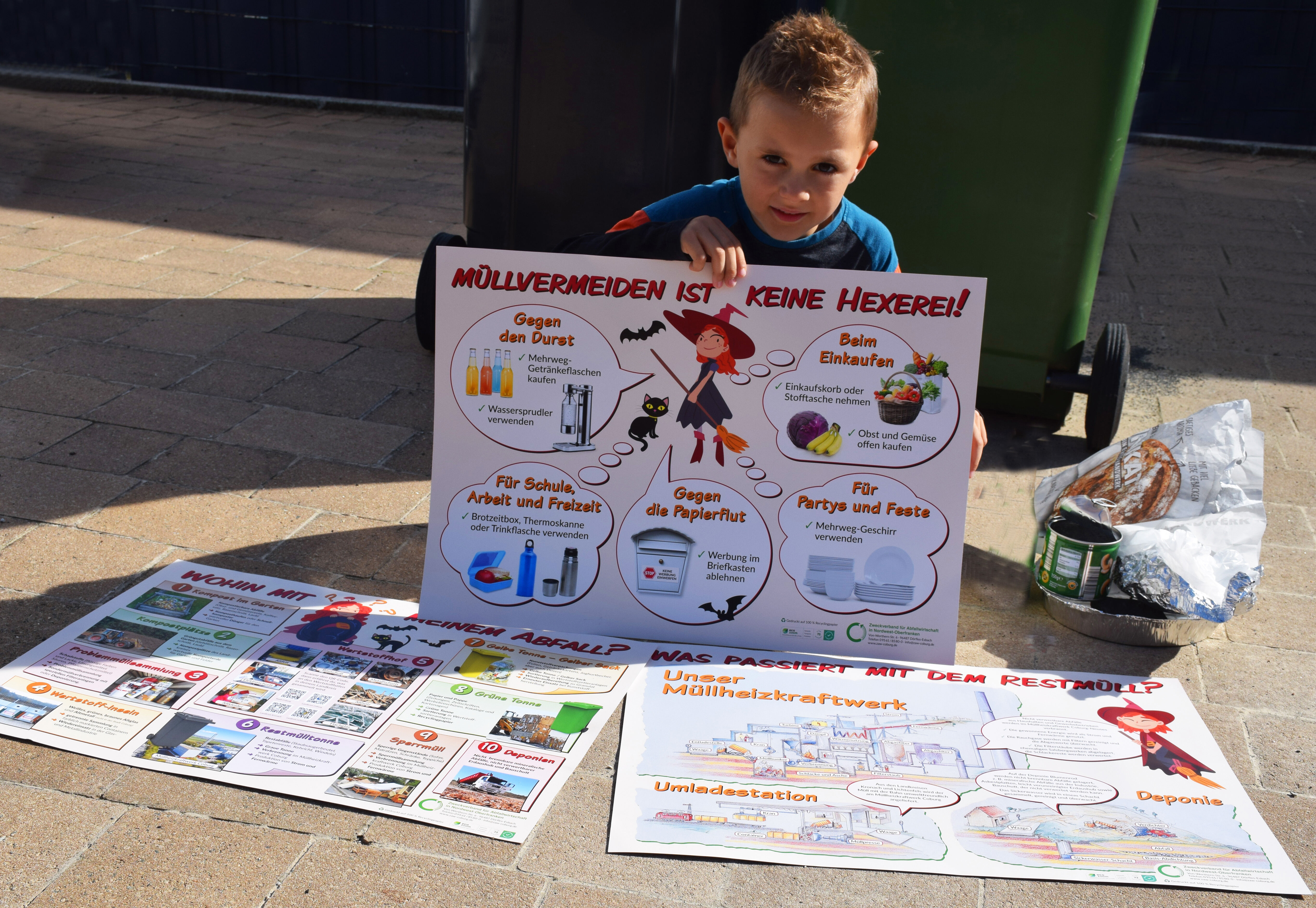 Wie können Kinder spielerisch Mülltrennung lernen? Das erklären die neuen Plakate des Zweckverbandes für Abfallwirtschaft Nordwest-Oberfranken(ZAW). F