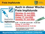 Miniaturbild zu:Pressemitteilung 214-2022: Freie Impfstunden im Impfzentrum Lichtenfels