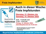 Miniaturbild zu:Pressemitteilung 338-2022: Freie Impfstunden im Impfzentrum Lichtenfels und am Fachmarktzentrum Altenkunstadt